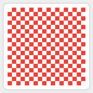 Red and white checkered pattern Sticker